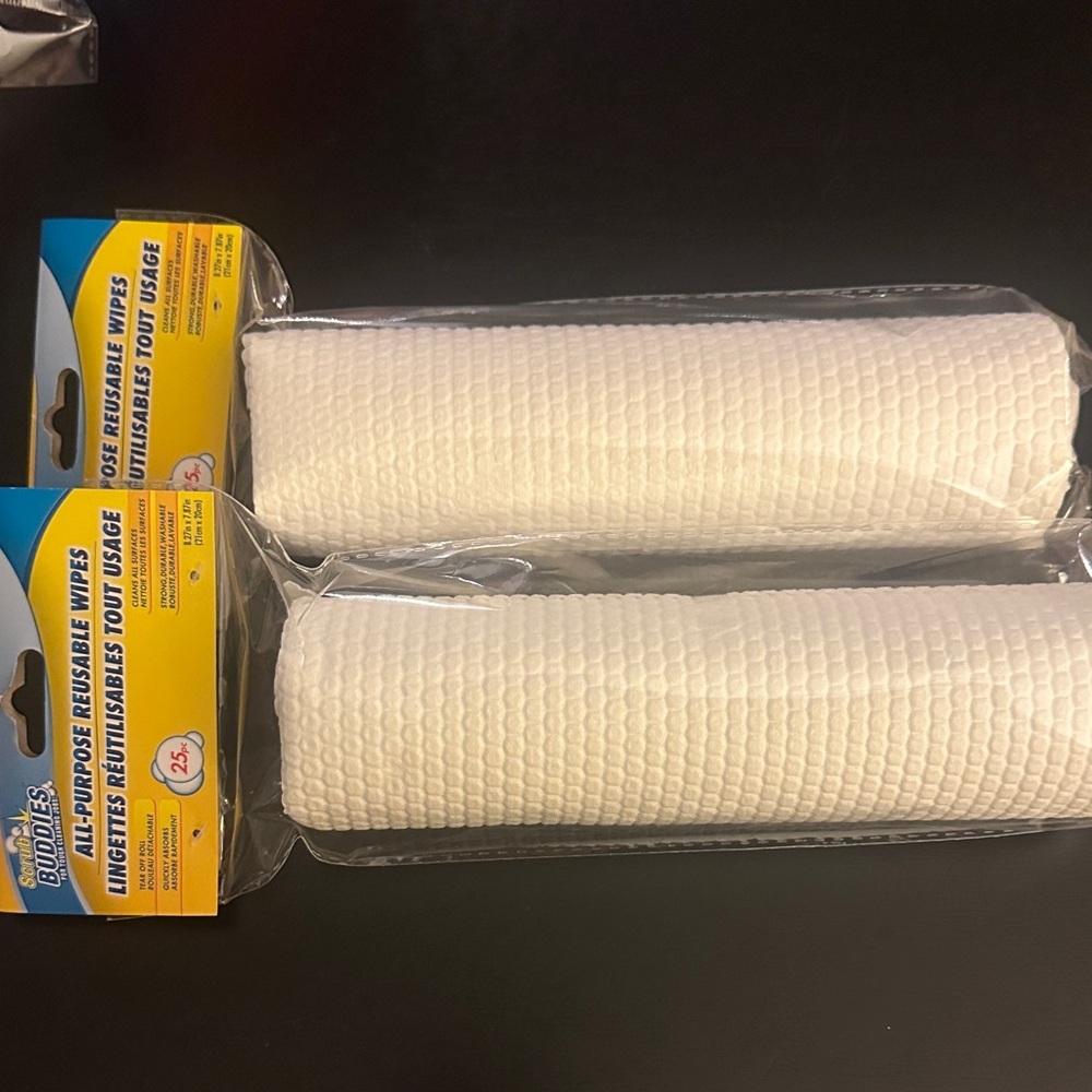 Scrub Buddies Reusable All-Purpose Wipes Roll - White (2 Pack)